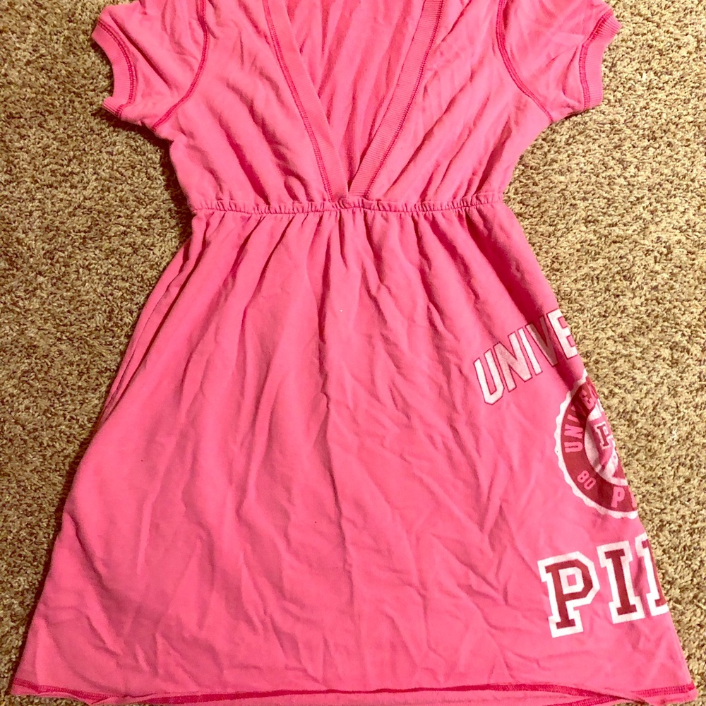 PINK university French terry cotton top